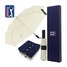 PGA 친환경그린 3단완전자동 우산 130g면사타올세트 