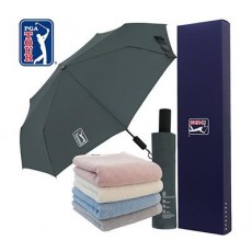 PGA 친환경그린 3단완전자동 우산 200g코마사타올세
